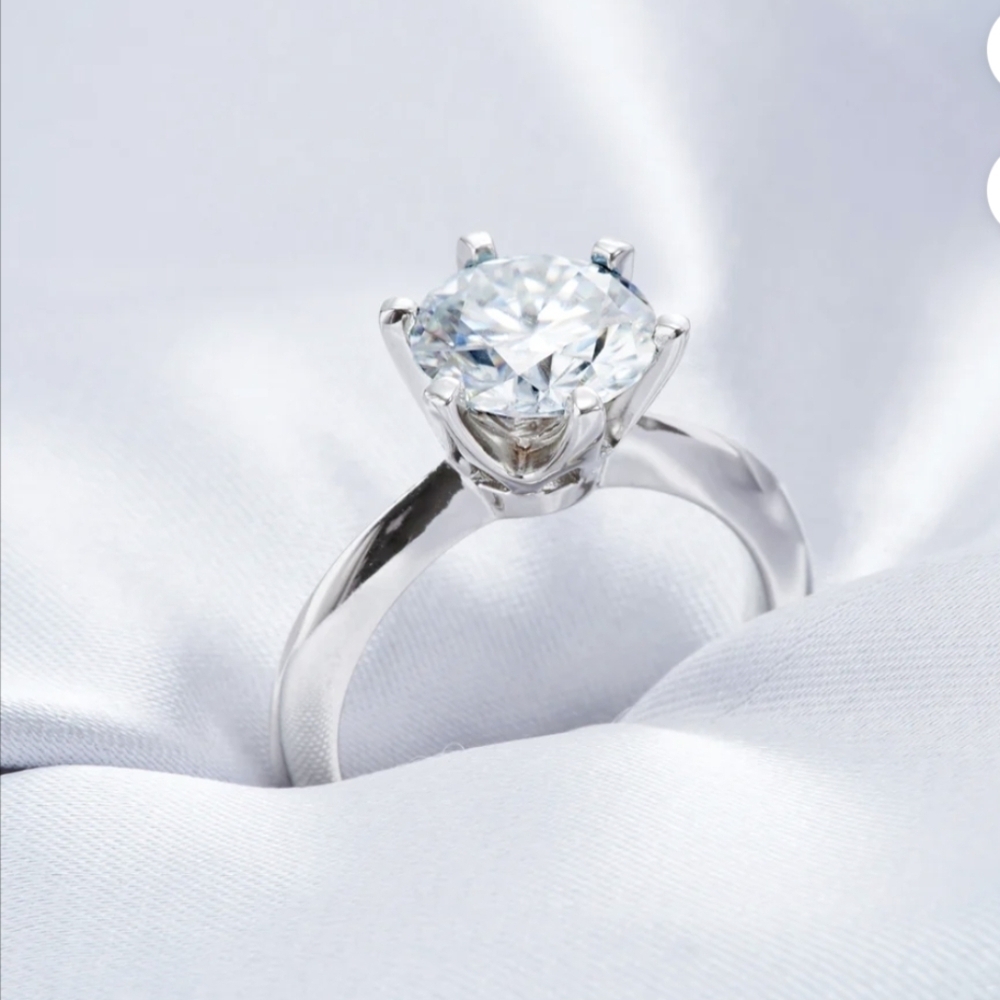 Moissanite Ring 2.55 ct DEF - Engagement Solitaire Size 7 solitaire gemstone